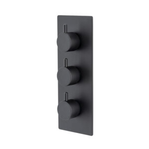 Atlantic Three Outlet Triple Control Thermostatic Shower Valve Matt Black