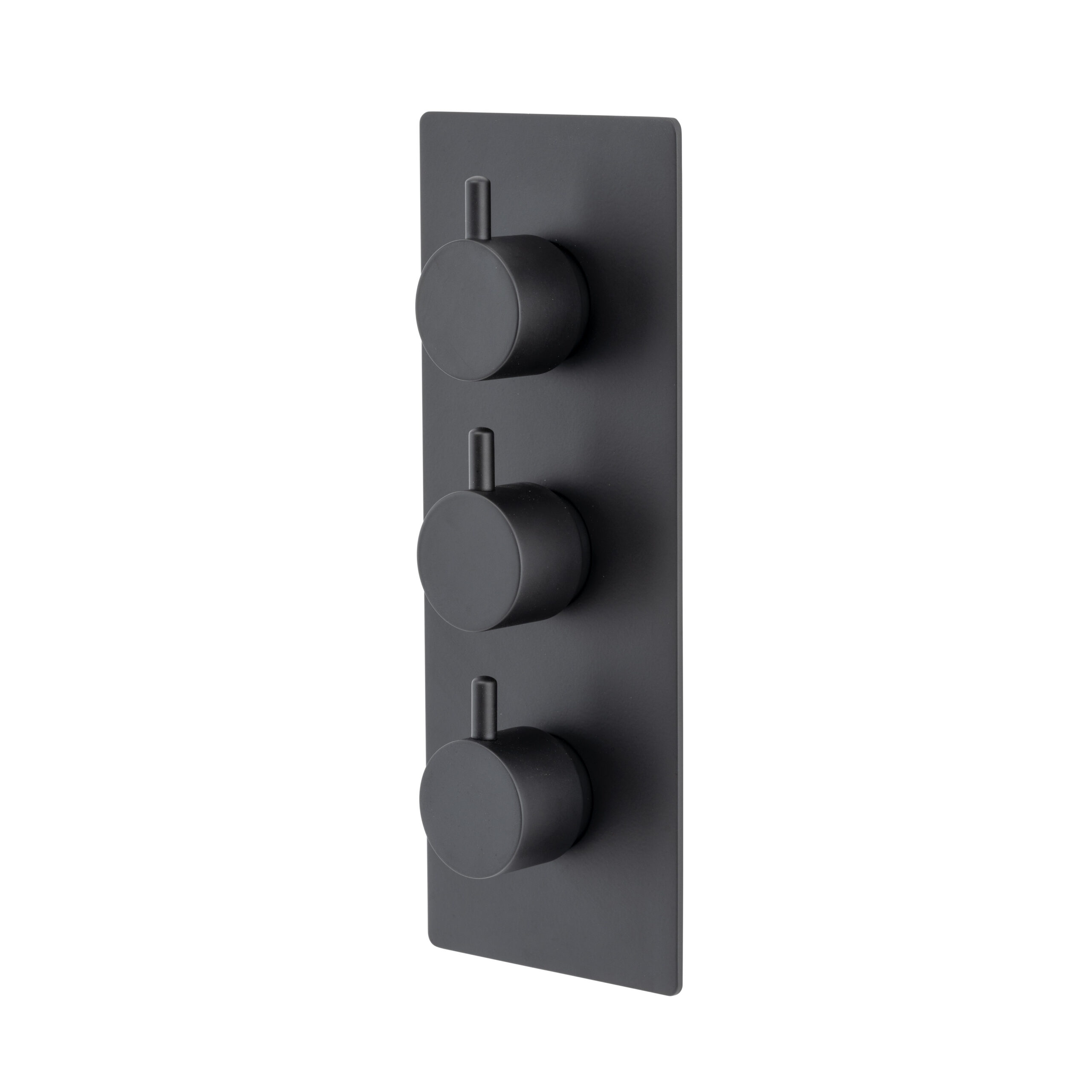Atlantic Three Outlet Triple Control Thermostatic Shower Valve Matt Black