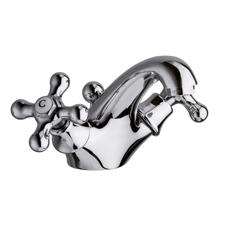 Leonardo Two Handle Mono Basin Mixer Chrome