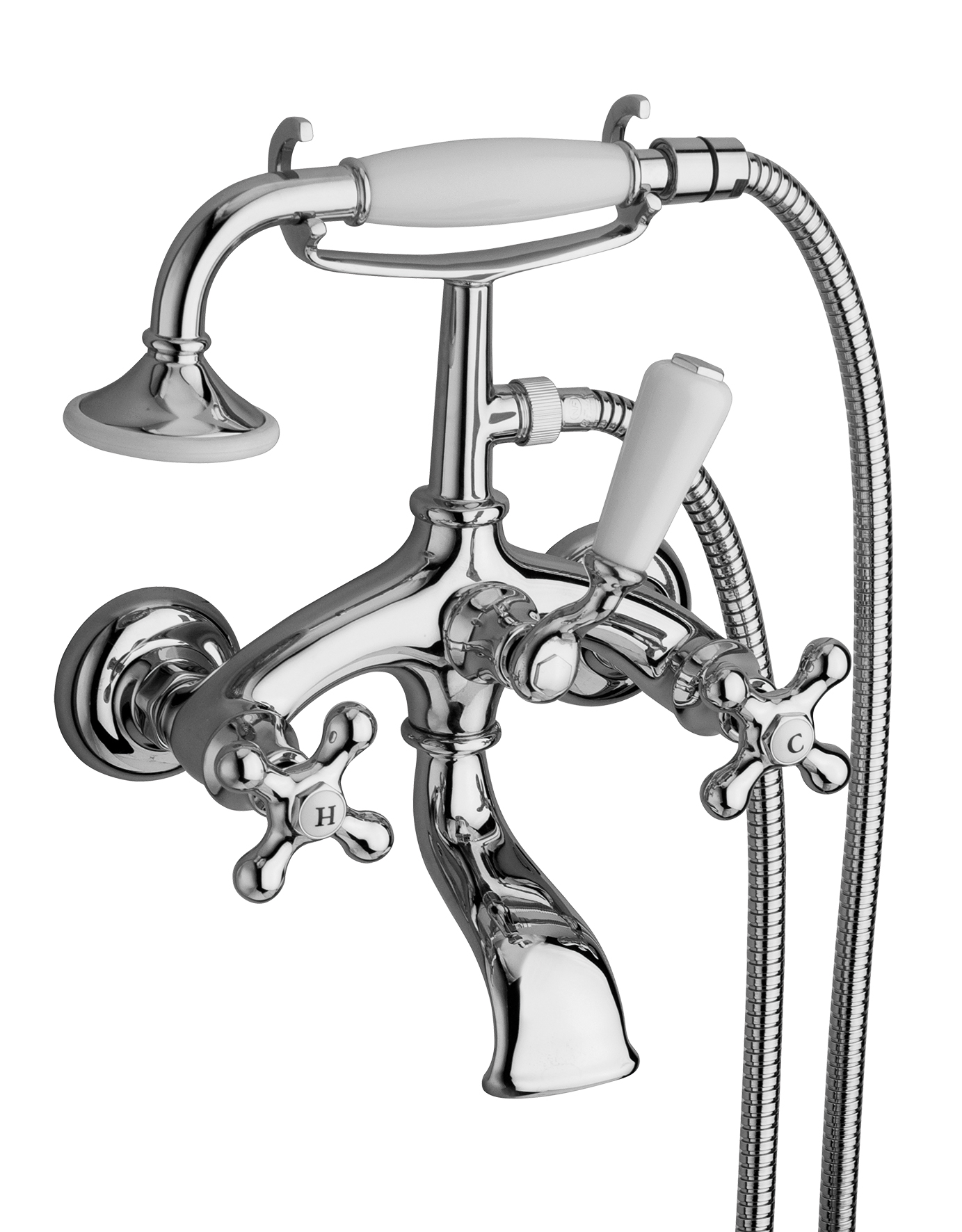 Leonardo Wall Mounted Bath Shower Mixer Chrome