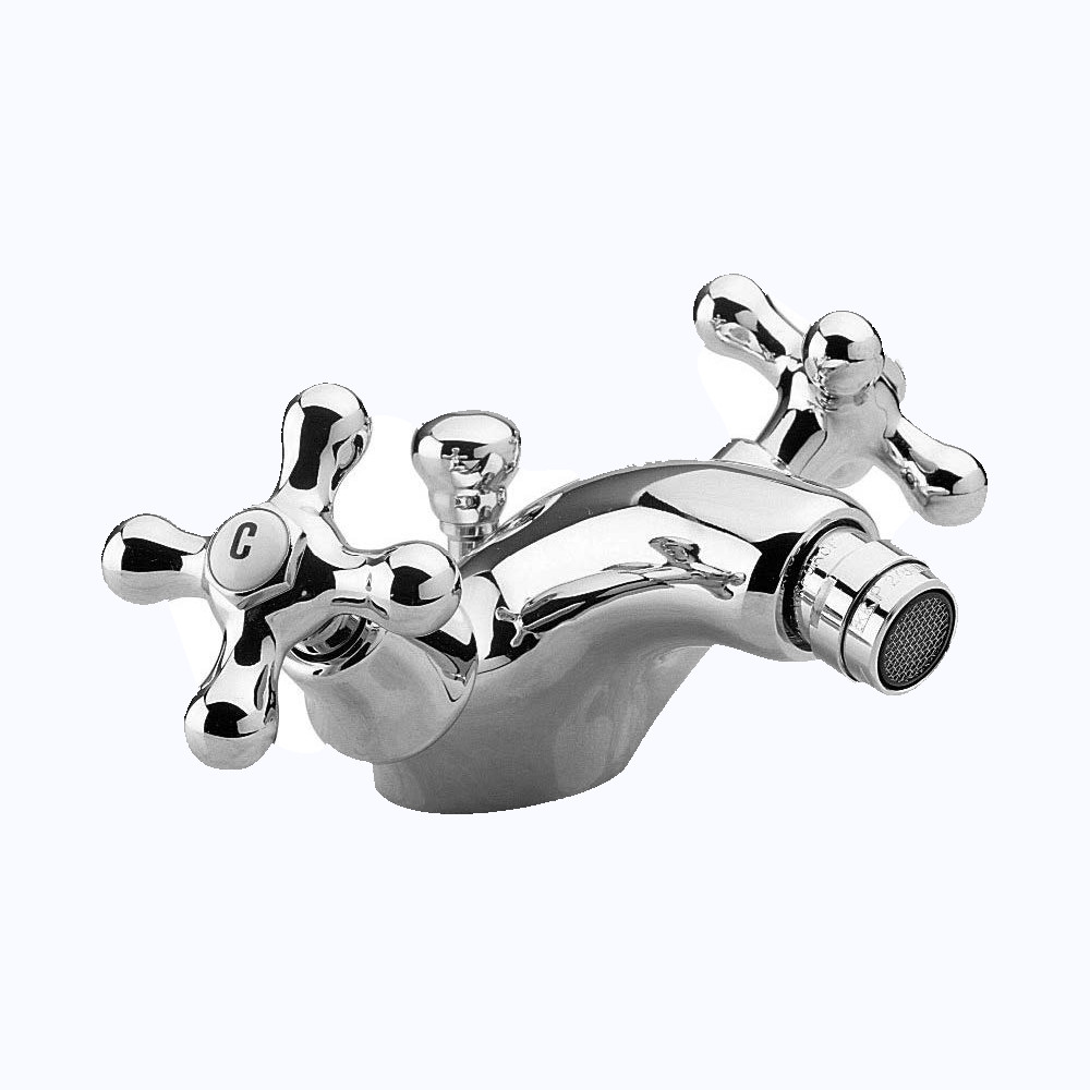 Leonardo Two Handle Mono Bidet Mixer Chrome