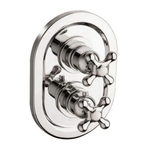 Leonardo Two Outlet Thermostatic Shower Valve Chrome