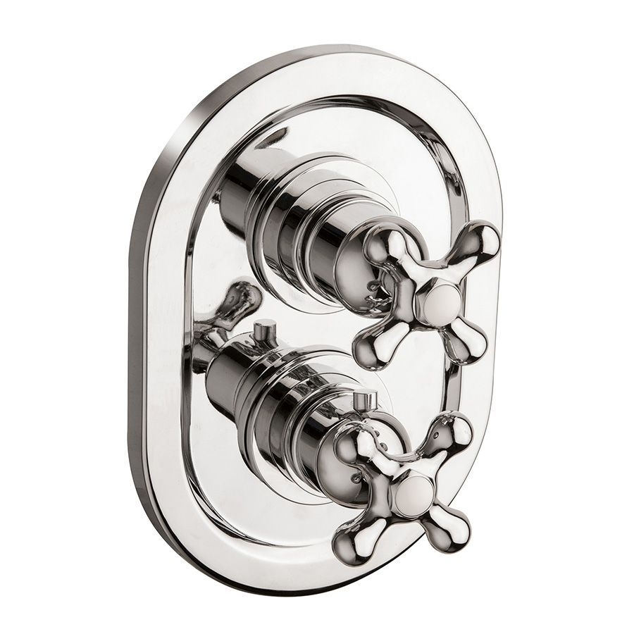 Leonardo Two Outlet Thermostatic Shower Valve Chrome