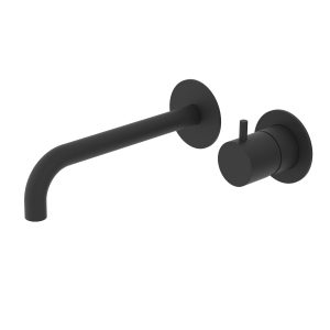 Atlantic Wall Mounted Single Lever Basin Mixer Matt Black