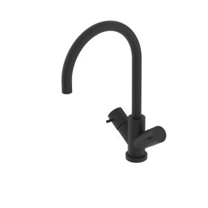 Atlantic Two Handle Mono Basin Mixer Matt Black